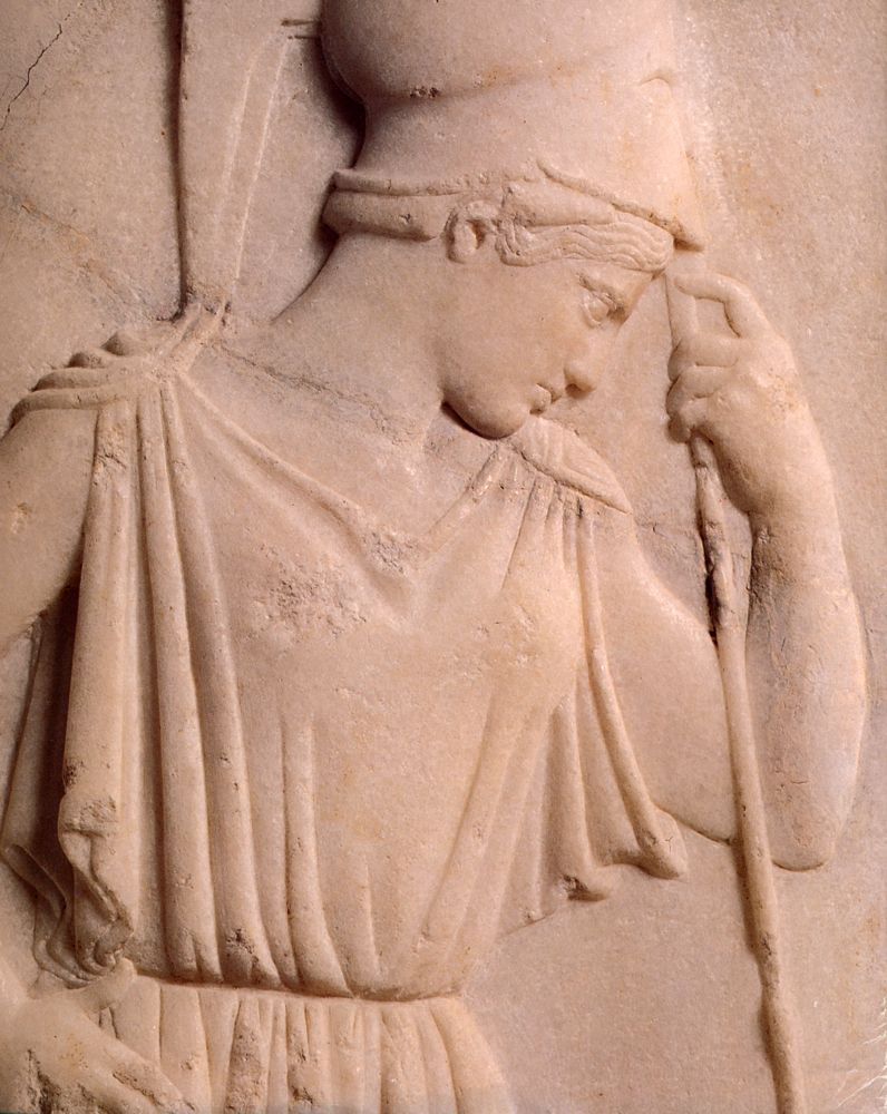 Contemplative Athena - detail -(470 BC, Acropolis Museum,   Athens)