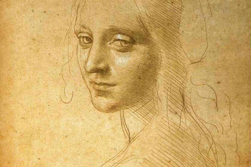 Leonardo da Vinci, Study for Angel, Virgin of the Rocks  (1480s)